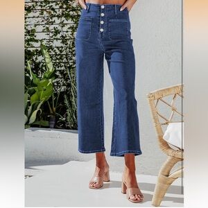 High-Waisted Blue Jeans